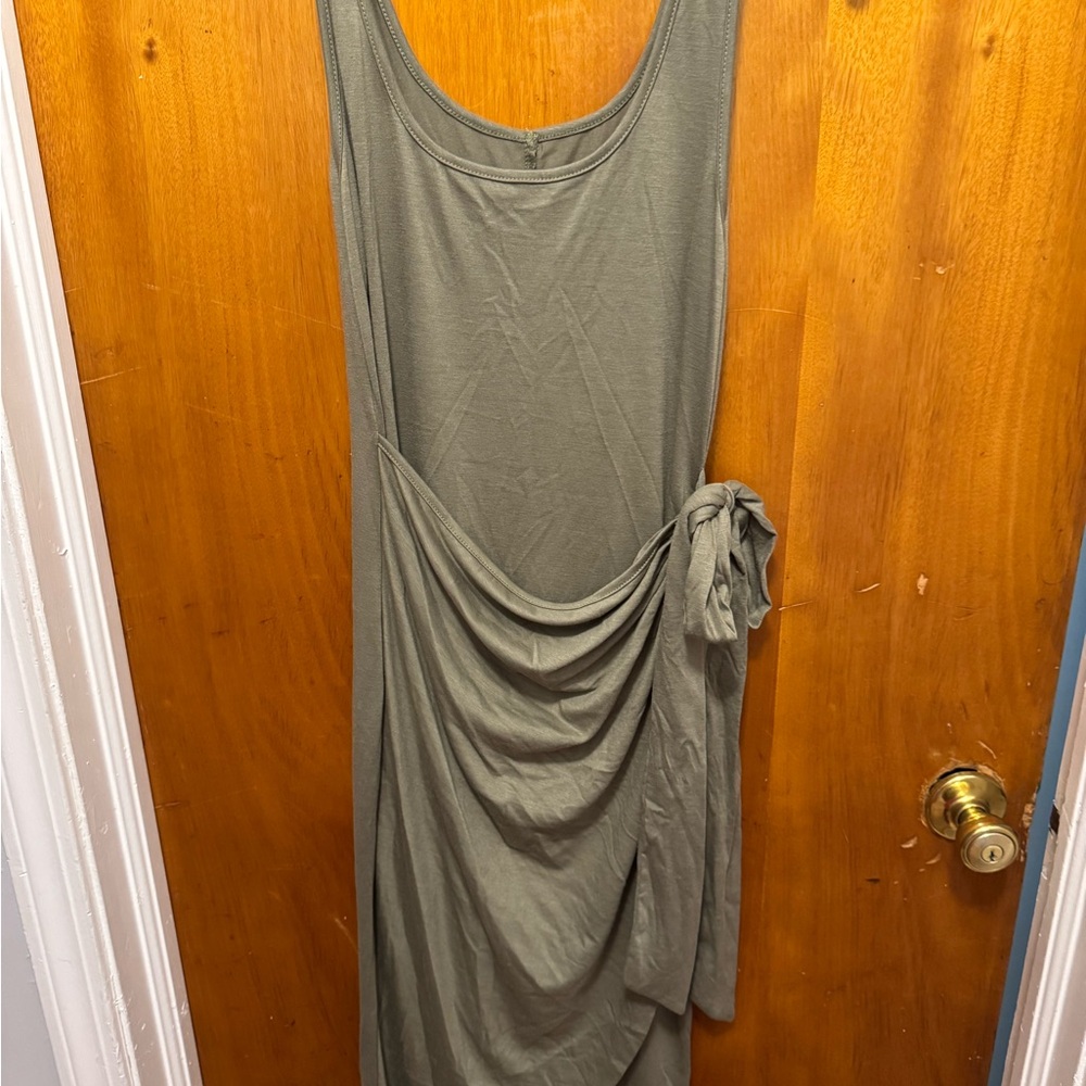 SHEIN Olive Asymmetrical Sleeveless Dress